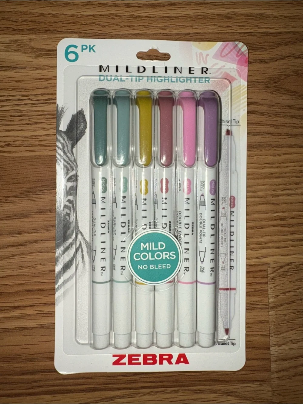 ZEBRA Mildliner Dual-Tip Highlighters – 6 Pack, Pastel Multicolor